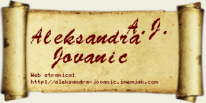 Aleksandra Jovanić vizit kartica